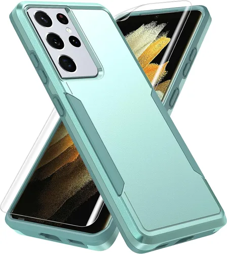 Vista 10 de Funda para Samsung Galaxy S21 Ultra, S21 Ultra con protector de pantalla, [probada contra caídas de grado militar], resistente, resistente, a prueba