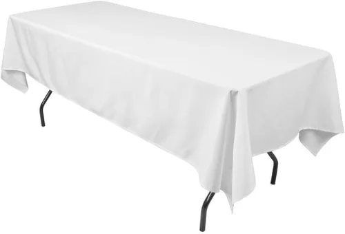 Vista 8 de Sparkles Make It Special Mantel rectangular de lino de tela de poliéster de 60 x 102 pulgadas, 10 unidades, para recepción de boda, restaurante