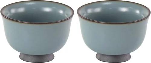 Vista 12 de KAMMAK Juego de 2 tazas de té pequeñas de porcelana de 6.7 onzas, tazas de té japonesas de cerámica para el hogar, fiesta, oficina, juego de té