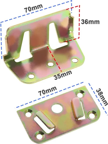 Vista 3 de SING F LTD 4 piezas de conectores de cama de esquinas de conexión resistentes a prueba de óxido, soportes de riel de cama accesorios para el hogar