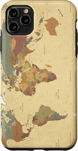Vista 13 de Funda para teléfono inteligente con diseño de mapa mundial para iPhone 17