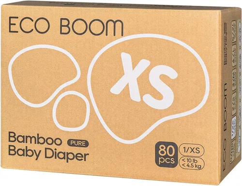 Vista 6 de ECO BOOM Pañales prematuros, viscosa de bambú, pañales desechables suaves naturales para bebés, tamaño 0 adecuado para hasta 7 libras