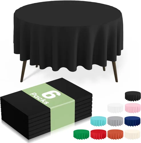 Vista 29 de misaya 6 paquetes de manteles de plástico desechables, 54 x 72 pulgadas mantel rectangular impermeable, cubiertas de mesa decorativas a prueba