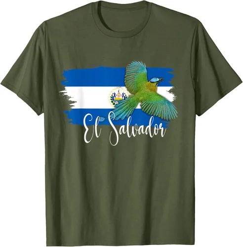 Vista 51 de Camiseta con la bandera de El Salvador, mapa de El Salvador, camiseta de Salvador para mujer, Negro