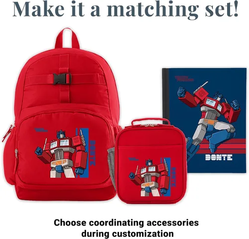 Vista 2 de Let's Make Memories Mochila personalizada con lonchera (opcional) - Colección TRANSFORMERS, Rojo -, Optimus Prime