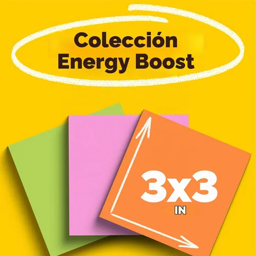 Vista 2 de Post-it Super Sticky Notes, 3 blocs de notas adhesivas, 7,6 x 7,6 cm, suministros escolares para estudiantes, ideal para libros de texto, cuadernos