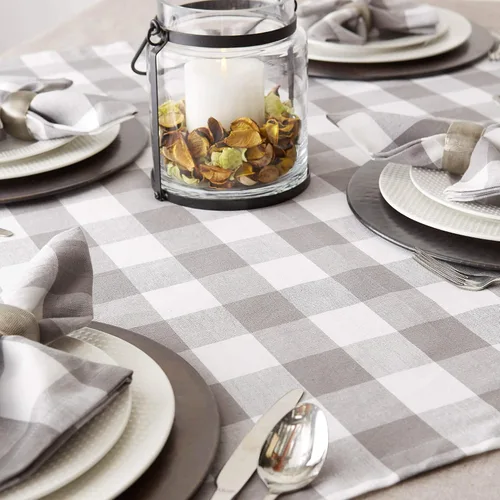 Vista 4 de DII individuales de algodón a cuadros extragrandes para uso diario, para decoración, cenas familiares, barbacoas y festividades, 20 x 20 pulgadas