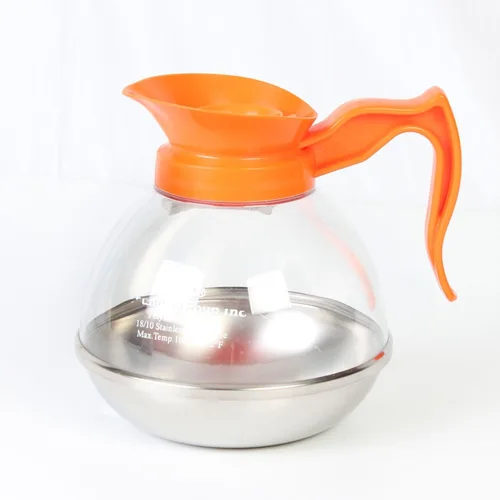 Vista 5 de TrueCraftware - Decantador de café de 64 onzas con base de acero inoxidable, cuerpo de policarbonato con mango de plástico negro- Dispensador