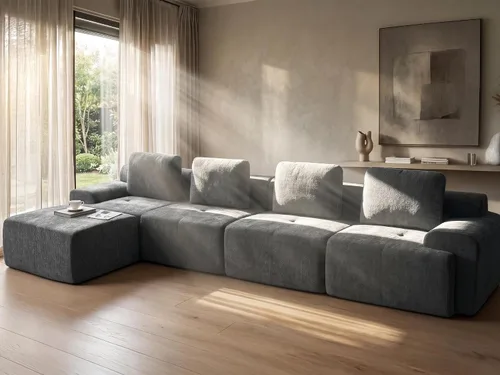 Vista 57 de Sofá de nube de gran tamaño en forma de U de 122 pulgadas, cómodos sofás modulares sin hueso para sala de estar, sofá modular con respaldo alto
