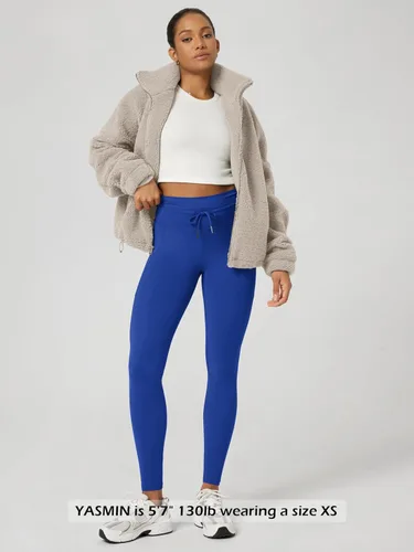 Vista 3 de ODODOS Leggings con Cordón de Amarre y Bolsillo para Uso Diario para Mujeres de Cintura Alta 25" 28" Pantalones de Yoga para Entrenamiento