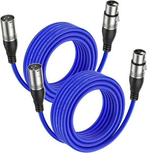 Vista 22 de EBXYA Cable XLR de 2 pies, paquete de 10 unidades, cable de micrófono equilibrado premium con cable XLR de 3 pines macho a hembra, color negro