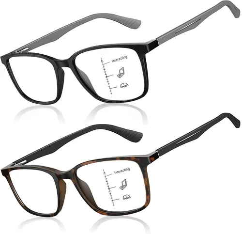 Vista 11 de SKYOAK Premium Progressive Multifocus Reading Glasses Men, Stylish Computer Readers Multifocal Eyeglasses