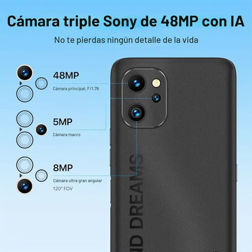 Vista 4 de UMIDIGI Teléfono celular desbloqueado 5G, banda global, AT&T, versión, T-Mobile, Octa-core 8GB RAM+128GB ROM teléfono Android, 6.7 pulgadas HD