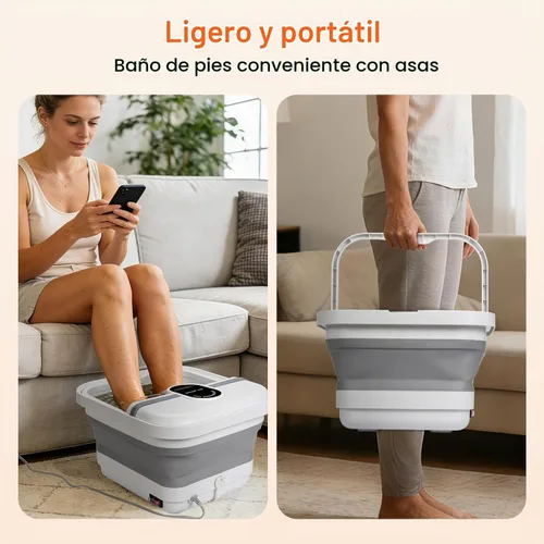 Vista 12 de Masajeador de baño plegable para pies con calor, burbujas A-blanco