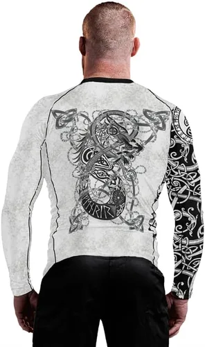 Vista 5 de FORMONIES POD Viking - Camiseta de compresión para hombre, manga larga, capa base para jiu jitsu