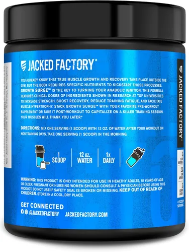 Vista 7 de Jacked Factory Growth Surge Creatine Post Workout con L-Carnitina - Creador muscular diario y suplemento de recuperación con monohidrato