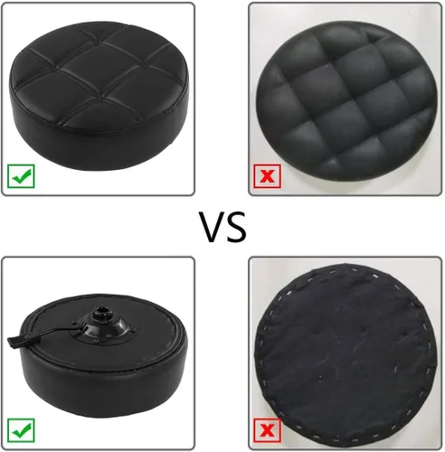 Vista 6 de Ainilaily Taburete con ruedas, cojín grueso resistente para esteticista, silla hidráulica para trabajo, médico, tatuaje, sala de oficina, (negro)