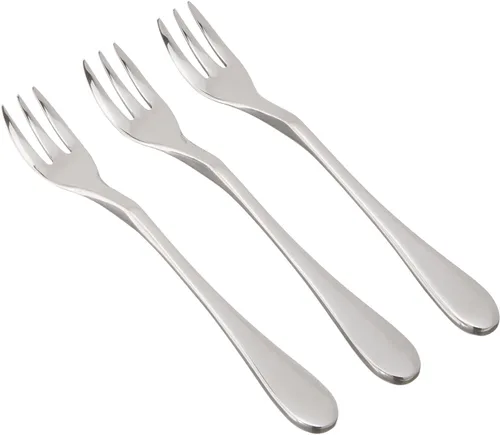 Vista 4 de Knork Tenedor de cóctel de acero inoxidable 18/0 (juego de 6), plata mate