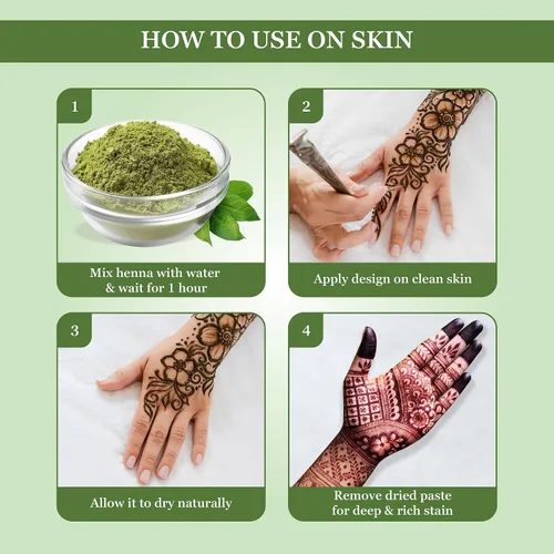 Vista 4 de Prem Dulhan Henna Mehendi en polvo natural (17.637 onzas), cuidado orgánico del cabello para hombres y mujeres, mezcla de hierbas puras