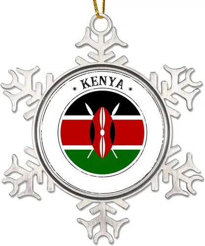 Vista 8 de República Checa Adornos Colgantes Decorativos Bandera de la República Checa Adorno de Copo de Nieve de Metal Decoración de Vacaciones Bandera
