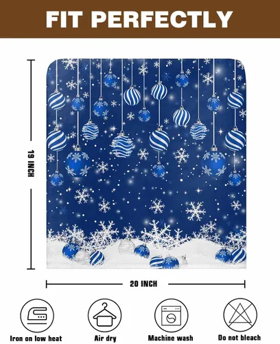 Vista 7 de Paquete de 4 fundas de respaldo de bolas de Navidad para sillas de comedor, lavables, extraíbles y lavables, protector de silla para boda, fiesta