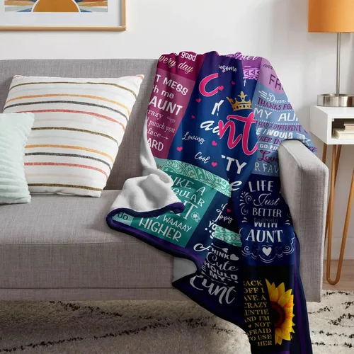 Vista 4 de Regalos de Tía de Sobrina Manta, La Mejor Tía de Todos los Tiempos Manta de 50"x60", Regalos del Día de la Madre Navidad Cumpleaños para Tía