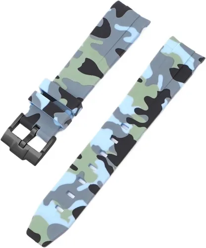 Vista 8 de Correa de camuflaje para Omega Moon Curvo Extremo Pulsera de goma de silicona Hombres Mujeres Sport Watch Band Accesorio 0.787 in