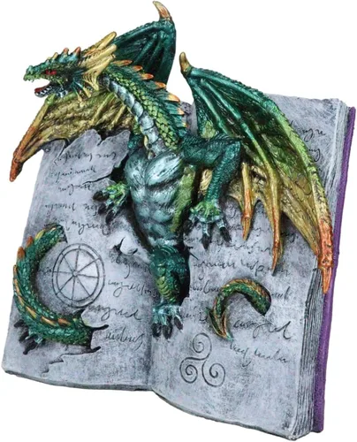 Vista 9 de Ebros Gift World of Wizardry and Hechicería Lanzador de hechizos Fantasía Dragón de Bibliografía Emergente de Hechizos Libro con Runas Mágicas Drake
