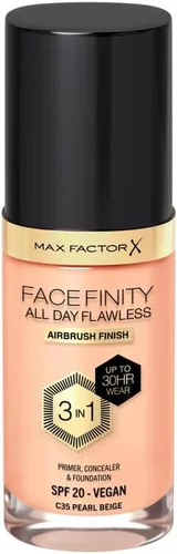 Vista 24 de Max Factor Facefinity 3 en 1 base de maquillaje líquida todo el día sin imperfecciones, SPF 20-32 Beige claro, 30 ml