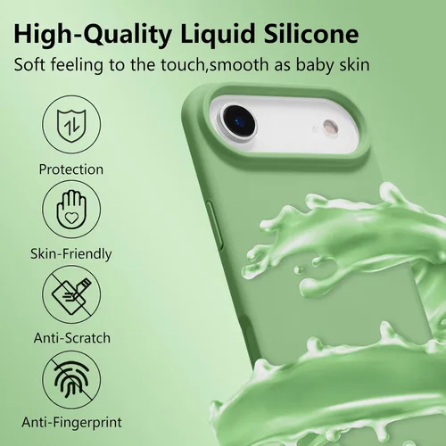 Vista 581 de Funda magnética de silicona para iPhone 13 Pro, color blanco antiguo [Compatible con Magsafe] [Forro de microfibra suave antiarañazos], funda