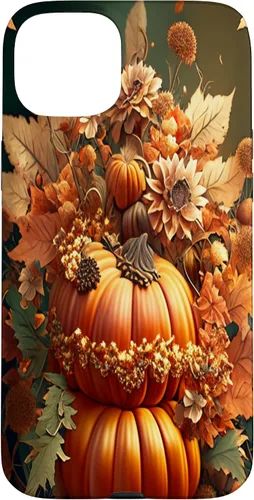 Vista 9 de iPhone 16 Vintage hojas caídas otoño calabaza especia feliz otoño caso