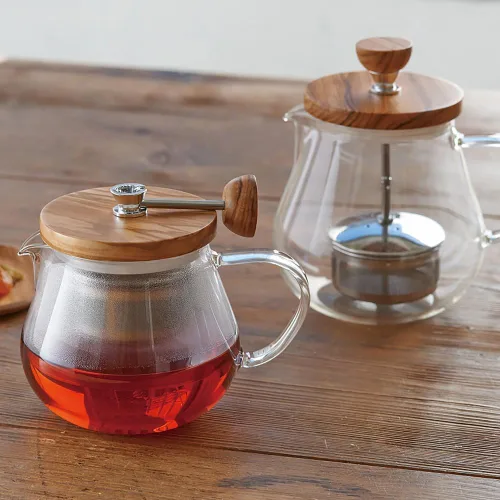 Vista 6 de Hario Tetera de madera de olivo "Teaor", 15.2 fl oz