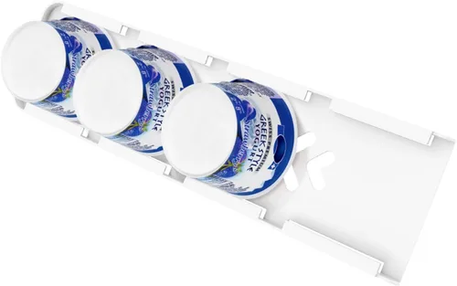 Vista 9 de SOPHICO Organizador para Refrigerador, 4 Deslizadores de Capacidad para Refrigerador, Soporte para Yogur con Cintas Adhesivas para Yogur Griego