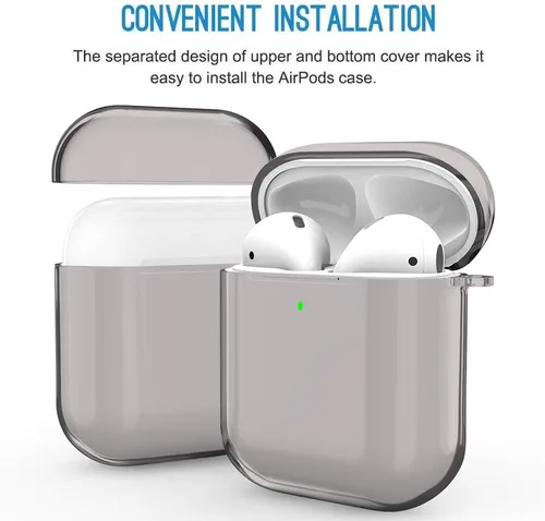 Vista 3 de Valkit - Funda transparente protectora para estuche de AirPods, con llavero, poliuretano termoplástico suave, a prueba de golpes, compatible