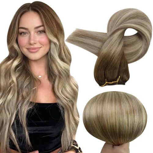 Vista 42 de Full Shine Extensiones de trama de cabello humano, cabello natural negro brillante, para mujeres, 1.76 oz (50 g), 10 pulgadas (25.4 cm), cabello