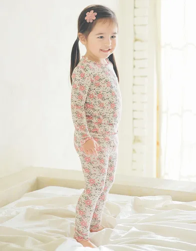 Vista 4 de VAENAIT BABY - Pijama unisex para niños y niñas de 6 meses a 12 años, pijama suave y cómoda de modal Tencel, ropa de dormir fruncida, conjunto de 24