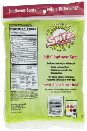 Vista 2 de Spitz, Semillas de girasol, sabor a chile y lima, bolsa grande, bolsa de 6 onzas (paquete de 4)