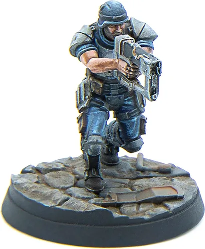 Vista 5 de Modiphius Entertainment Ltd Fallout Wasteland Warfare: Enclave-Assault Force - 6 Miniaturas, Figuras de Resina de Calidad de 32mm Sin Pintar