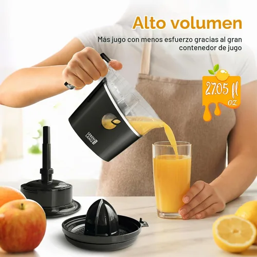 Vista 4 de LEBENLANG Exprimidor de naranjas eléctrico sin BPA – 27 onzas y 2 conos con control de pulpa I Exprimidor automático y eléctrico para cítricos