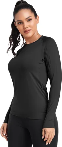 Vista 3 de TELALEO 4 Pack Women's Compression Shirt LongShort Sleeve Performance Workout Baselayer Athletic Top Gym Sports Gear