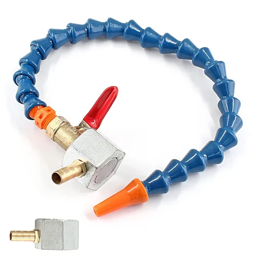 Vista 8 de Waziaqoc Base magnética ajustable (rosca de 1/4PT) con 1 boquilla plana flexible manguera de tubo de refrigerante de aceite de agua