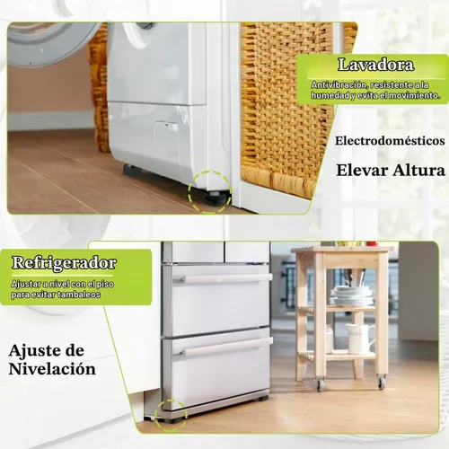 Vista 6 de Paquete de 12 elevadores de muebles de 1, 2 o 3 pulgadas, elevadores de cama ajustables resistentes para mesa, escritorio, sofá, silla, gabinete
