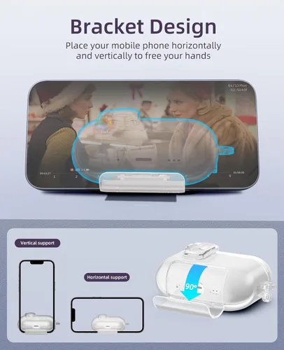 Vista 4 de TiMOVO Funda transparente para AirPods Pro 3 (2025) con bloqueo seguro