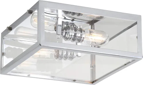 Vista 13 de JONATHAN Y Lámpara de techo cromada de 8 pulgadas para baño, cocina, pasillo, entrada, pantalla de vidrio transparente, 1 bombilla LED Cromo