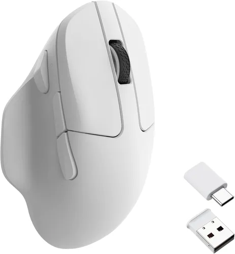 Vista 12 de Keychron M7 8K Ratón Inalámbrico, Ratones de Computadora Ópticos 30K DPI, 2.4 GHz/Bluetooth/Con Cable con Botón Macro 66g Ergonómico Liviano, Hasta