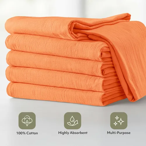 Vista 4 de Utopia Kitchen - Saco de harina naranja (12 unidades, 28 x 28 pulgadas), 100% algodón Paños de cocina para limpiar y secar - Paño de cocina