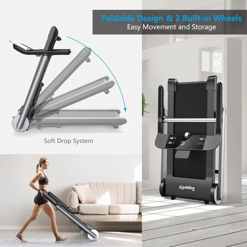 Vista 4 de Goplus Caminadora eléctrica plegable superfit de alta resistencia