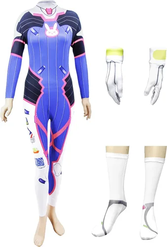 Vista 6 de DAZCOS DVa Traje de cuerpo completo para Cosplay o Disfraz Tamaño EE UU Azul