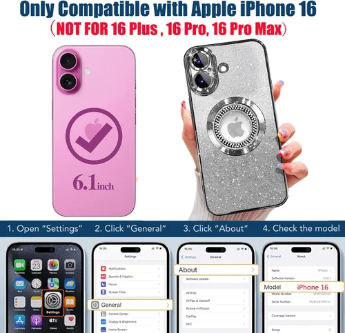 Vista 17 de Misscase Funda magnética con purpurina para iPhone 11 compatible con MagSafe, protección completa, delgada, a prueba de golpes, antiarañazos