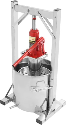 Vista 18 de Fruit Wine Press 1.6 Gallon Stainless Steel Manual Juice Maker 100% Nature Juice Making, Apple Grape Berry Vegetables Crusher, Olive Oil Cider